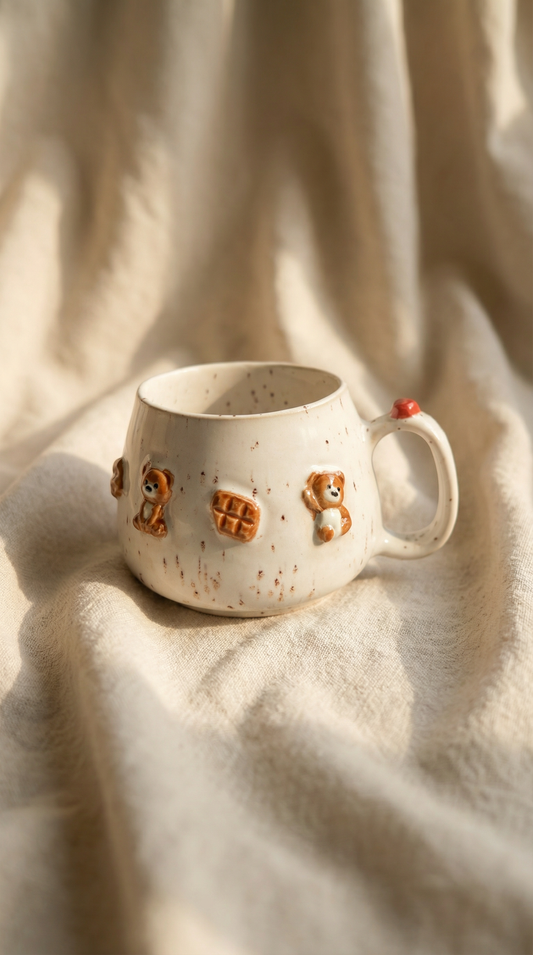 Love Bear Speckled. Pebble Mug