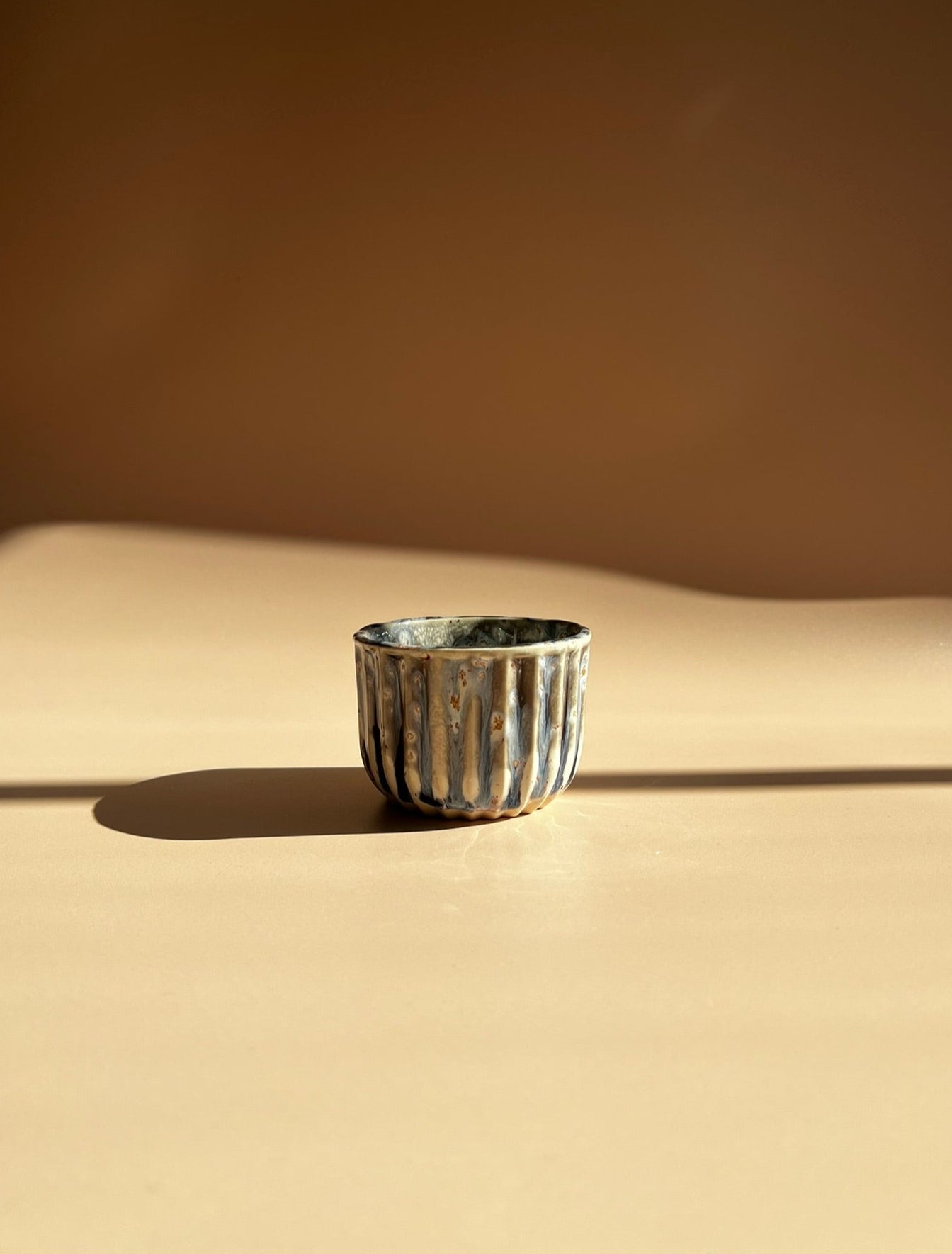 Indigo Drip . Short Crystal Mug