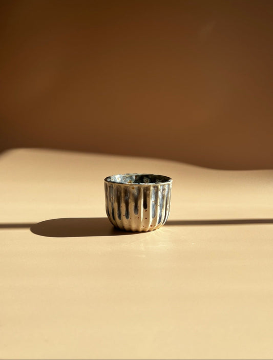Indigo Drip . Short Crystal Mug