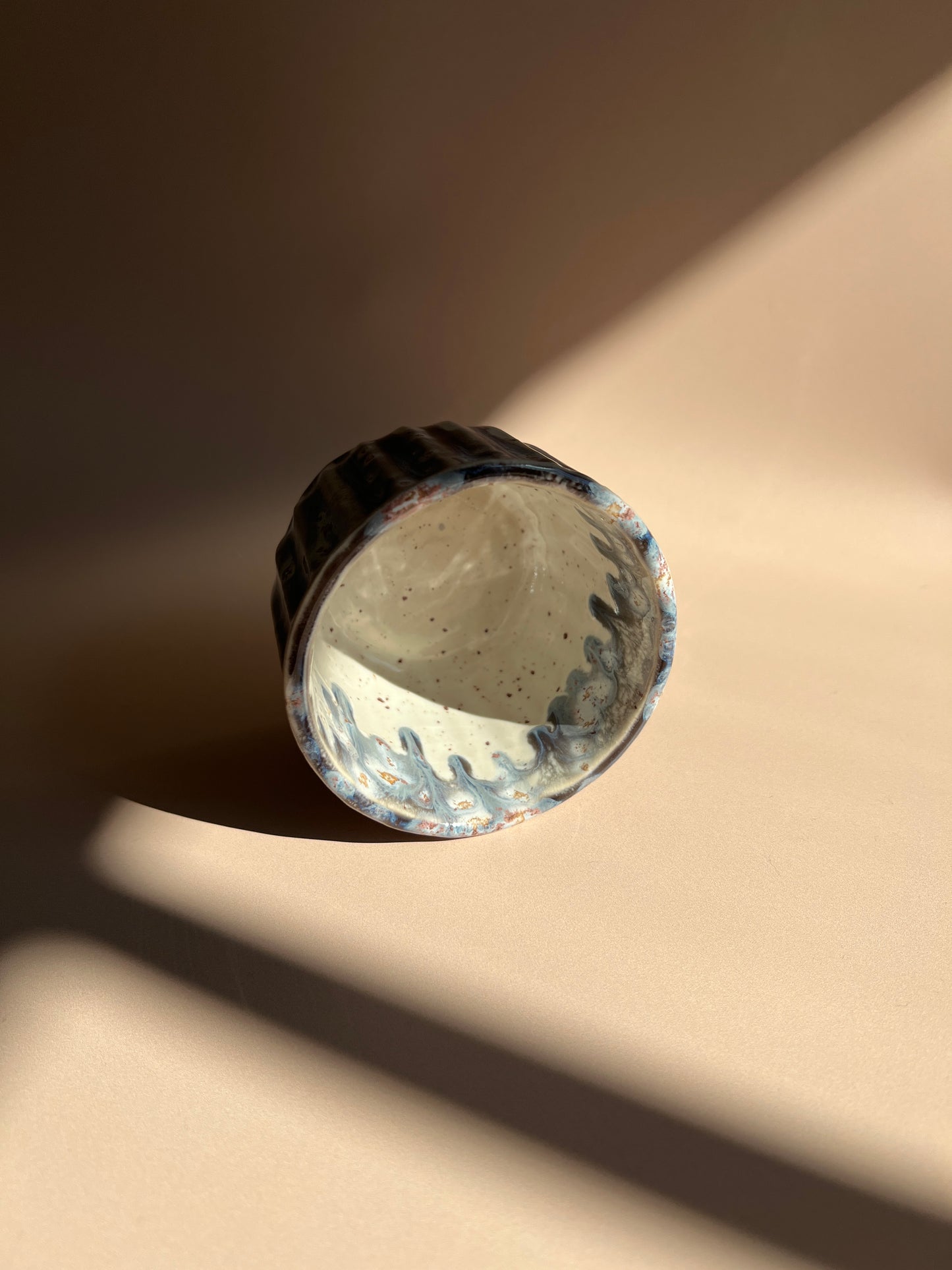 Indigo Drip . Short Crystal Mug